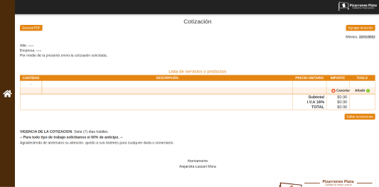 Pizarrones Plata Quoter